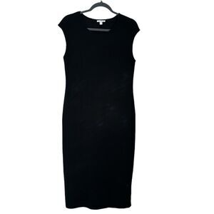 Standard James Perse Cap Sleeve Cotton Bodycon Sleeveless Dress Black Size 3/L